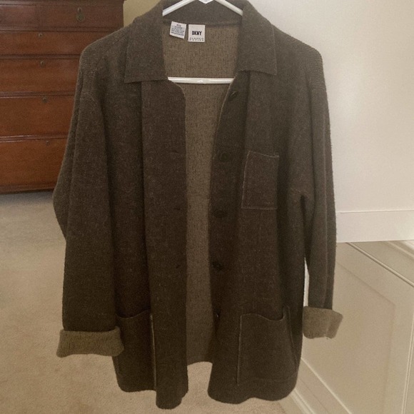 Vintage DKNY Wool Coat and Sweater Dress - Picture 3 of 5